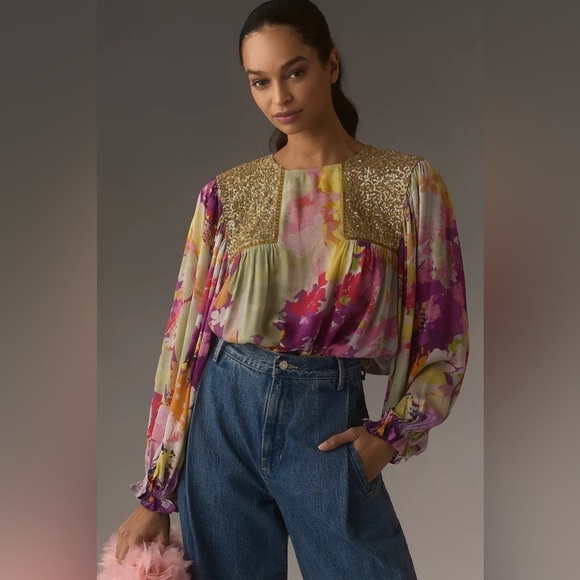 NWT Size S (P2P 19") - Bl-nk Miranda Peasant Blouse - Picture 3 of 16
